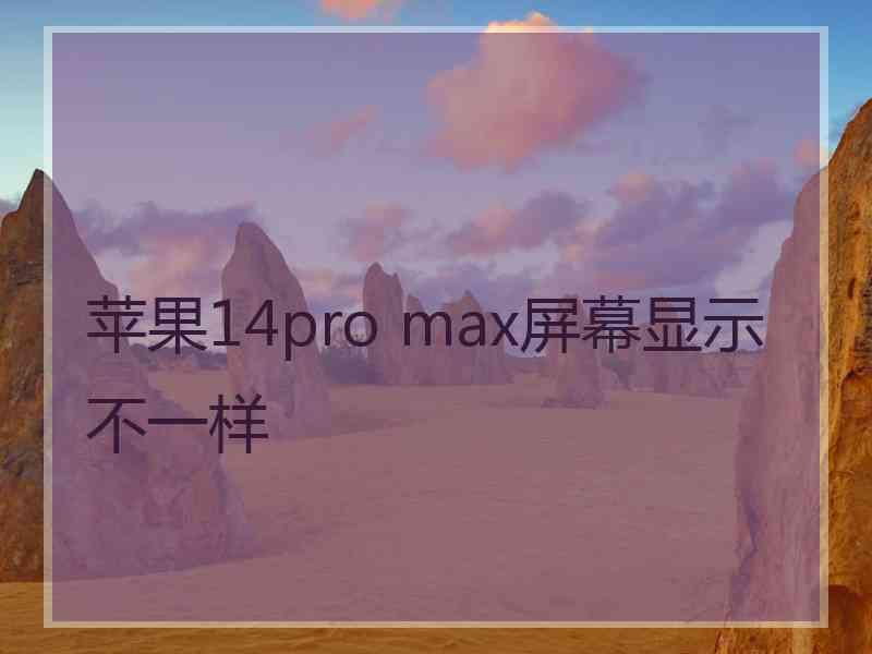 苹果14pro max屏幕显示不一样