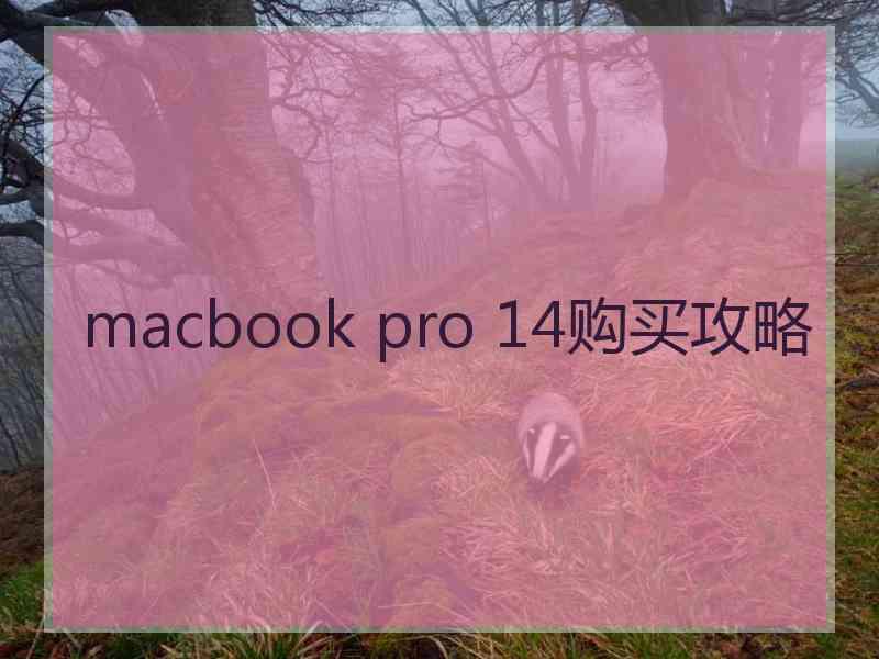 macbook pro 14购买攻略