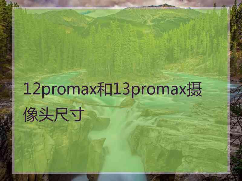 12promax和13promax摄像头尺寸