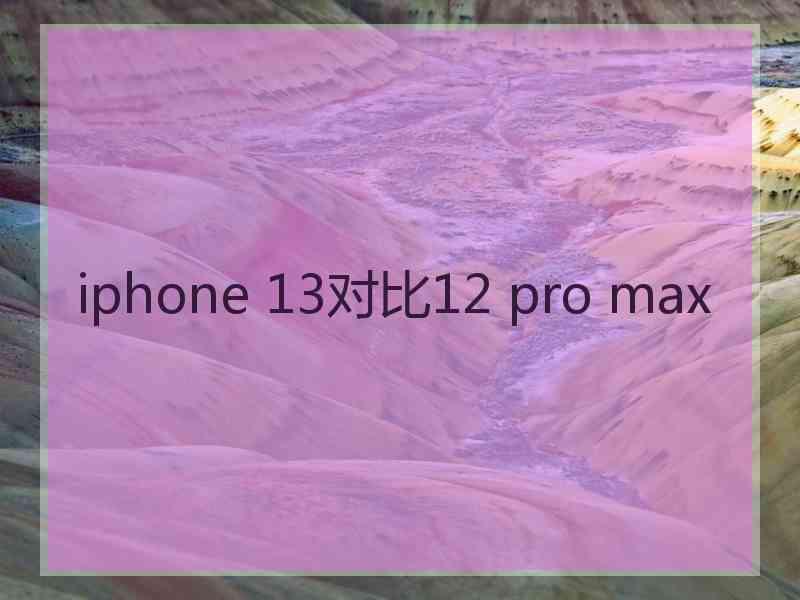 iphone 13对比12 pro max