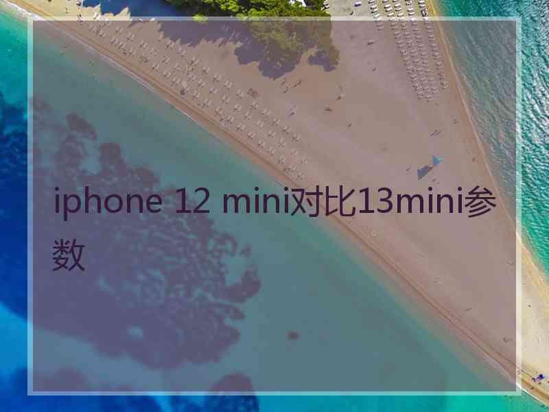 iphone 12 mini对比13mini参数