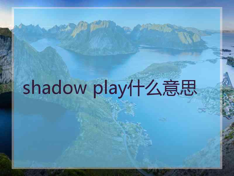 shadow play什么意思