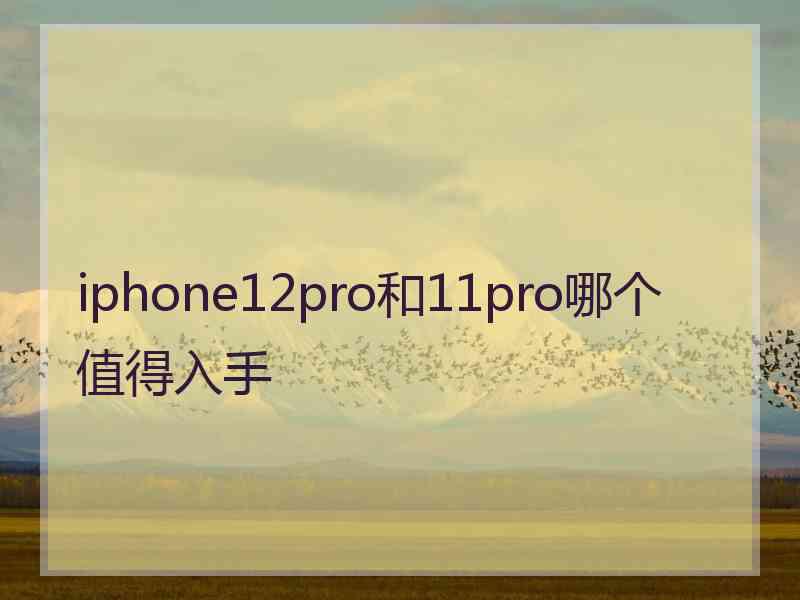 iphone12pro和11pro哪个值得入手