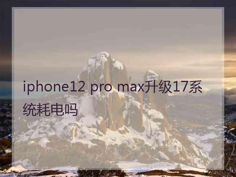 iphone12 pro max升级17系统耗电吗