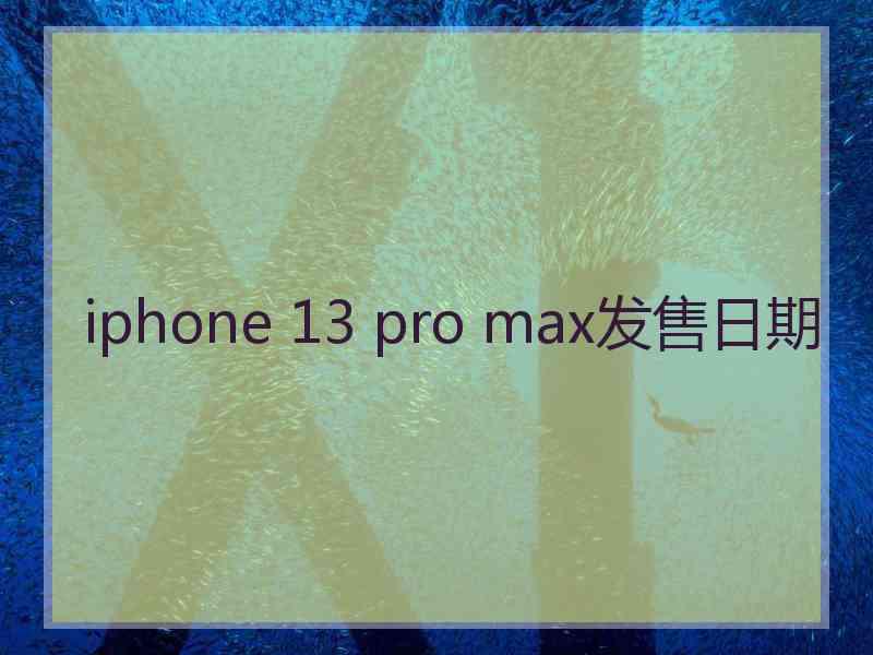 iphone 13 pro max发售日期