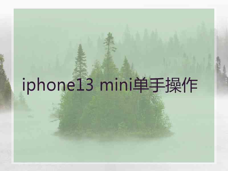 iphone13 mini单手操作