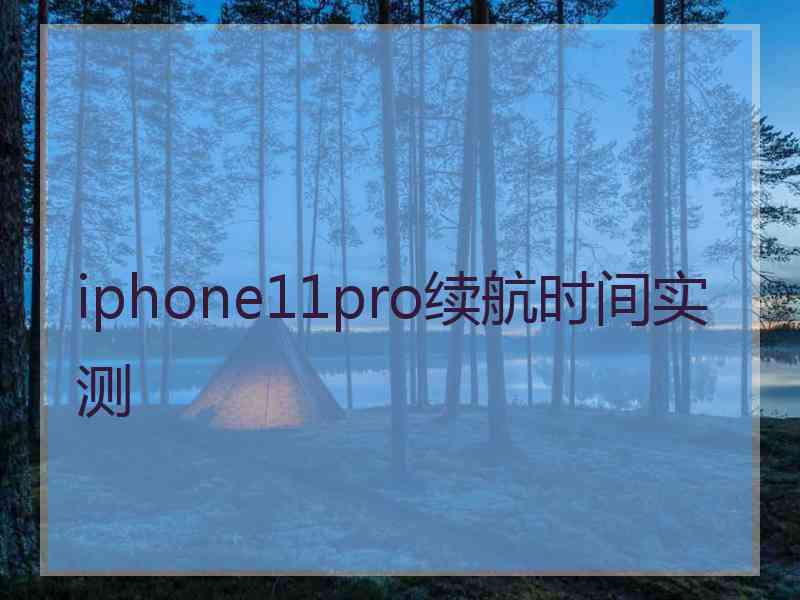 iphone11pro续航时间实测