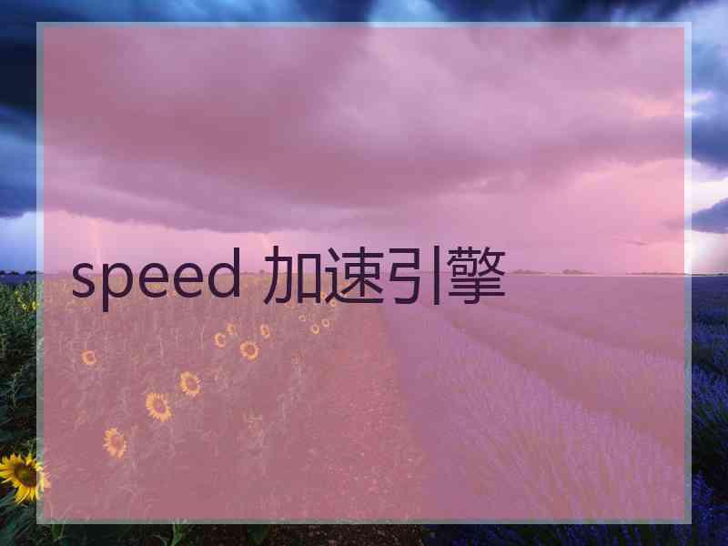 speed 加速引擎