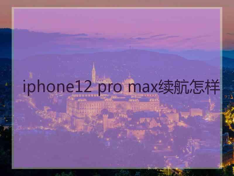 iphone12 pro max续航怎样