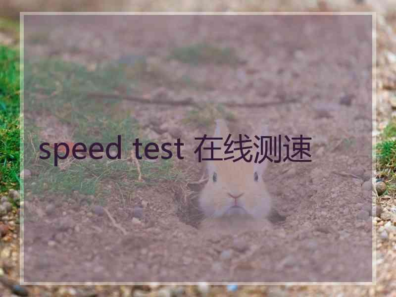 speed test 在线测速