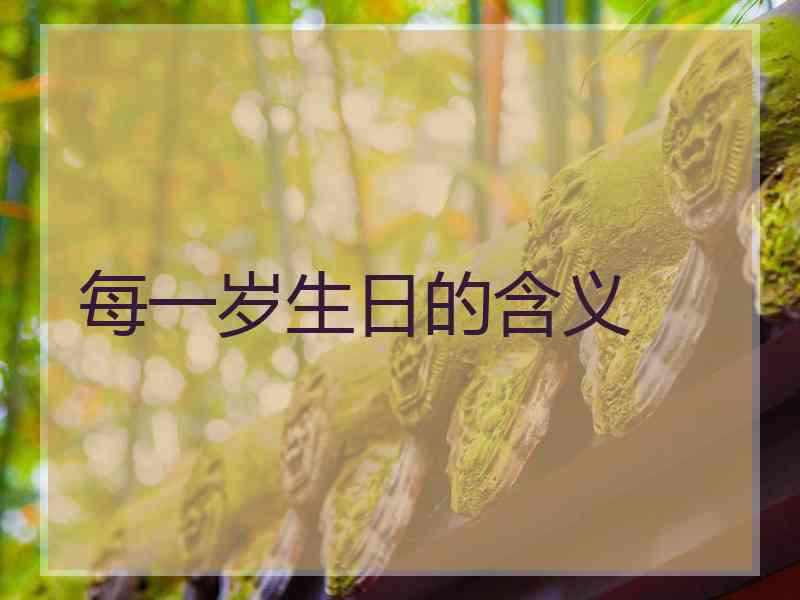 每一岁生日的含义