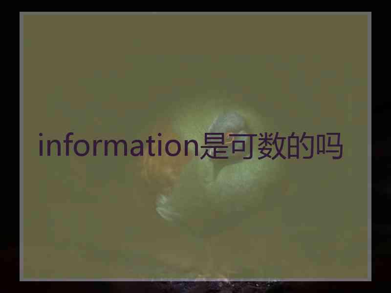 information是可数的吗