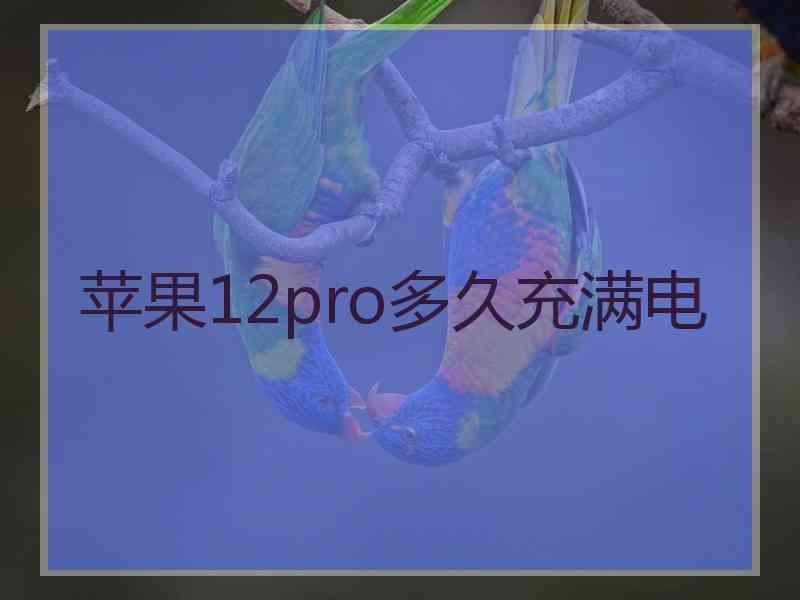 苹果12pro多久充满电