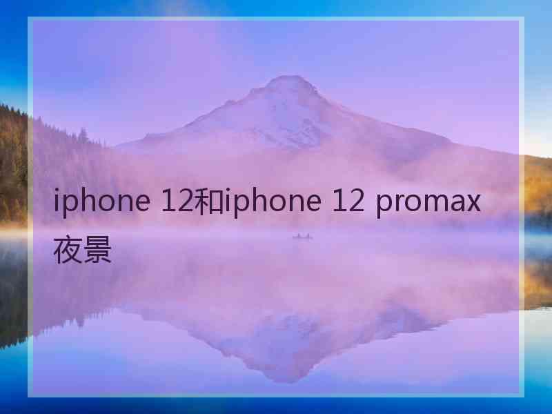 iphone 12和iphone 12 promax夜景