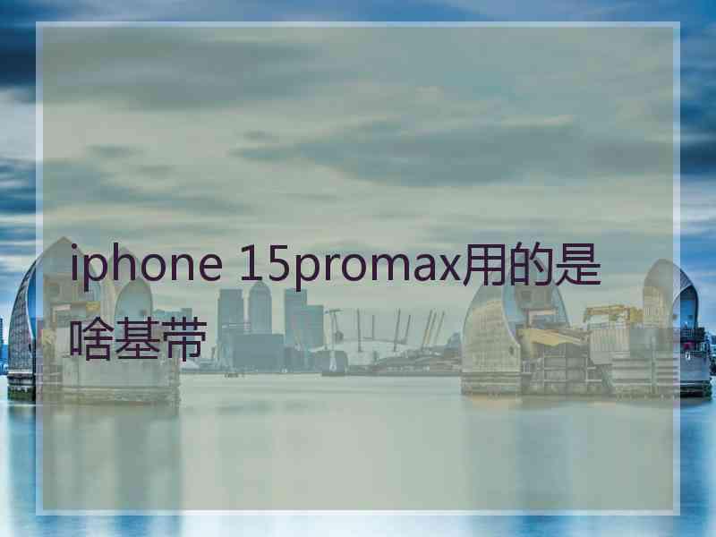 iphone 15promax用的是啥基带