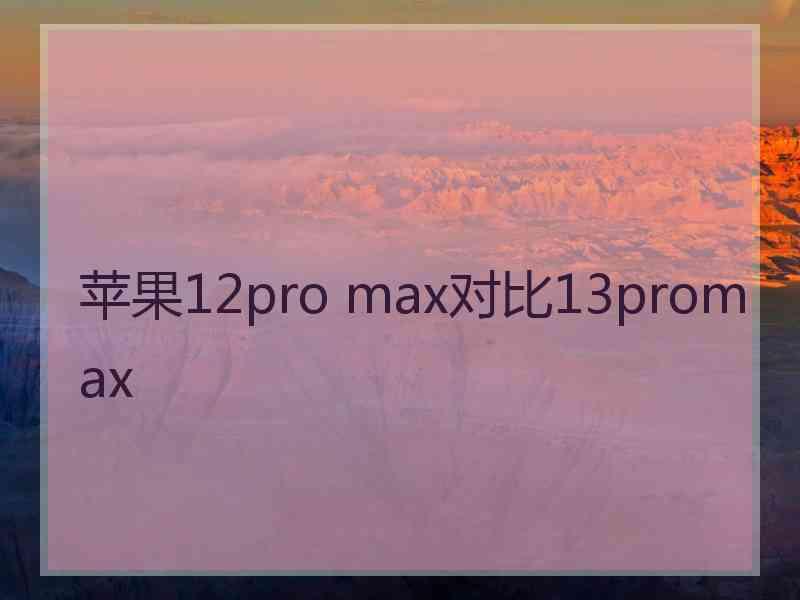 苹果12pro max对比13promax