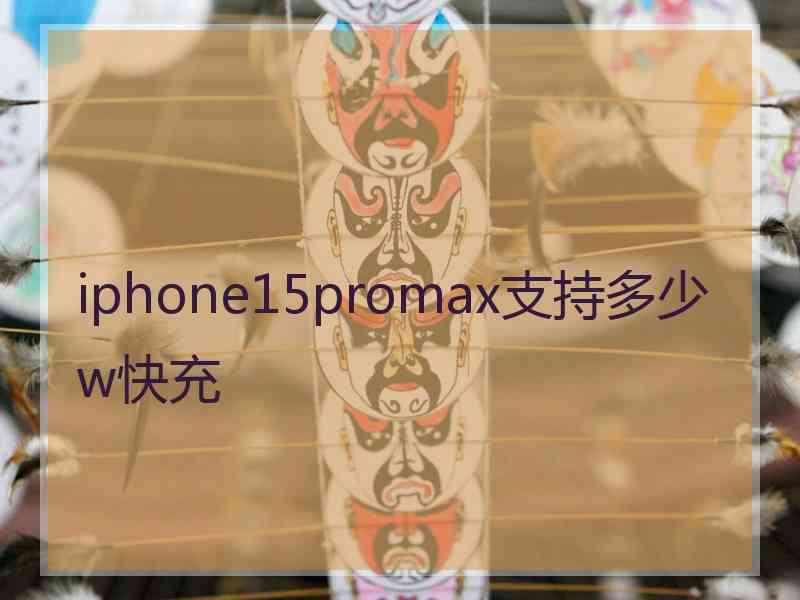 iphone15promax支持多少w快充