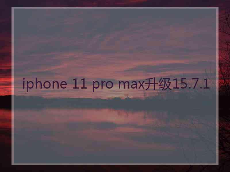 iphone 11 pro max升级15.7.1