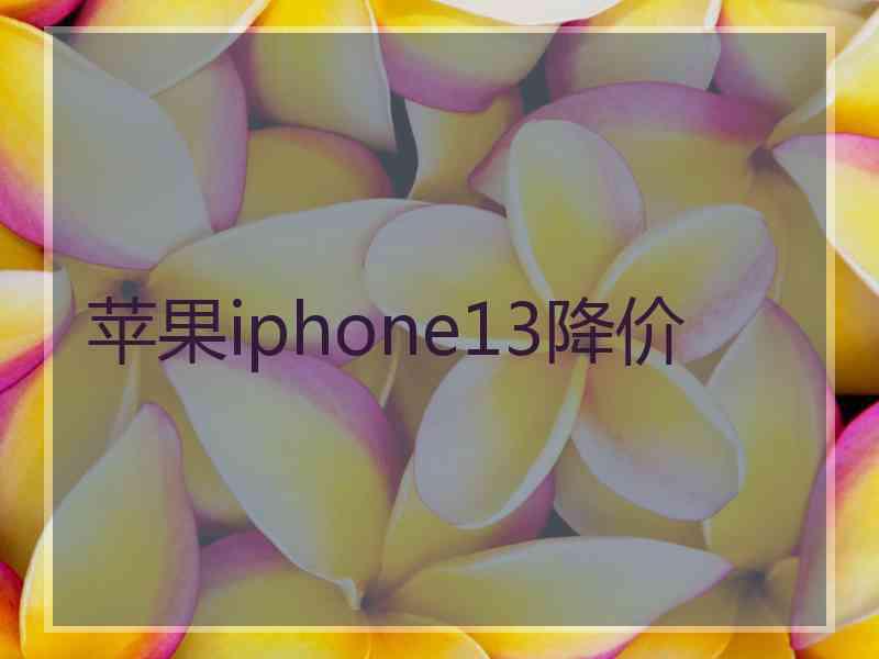 苹果iphone13降价