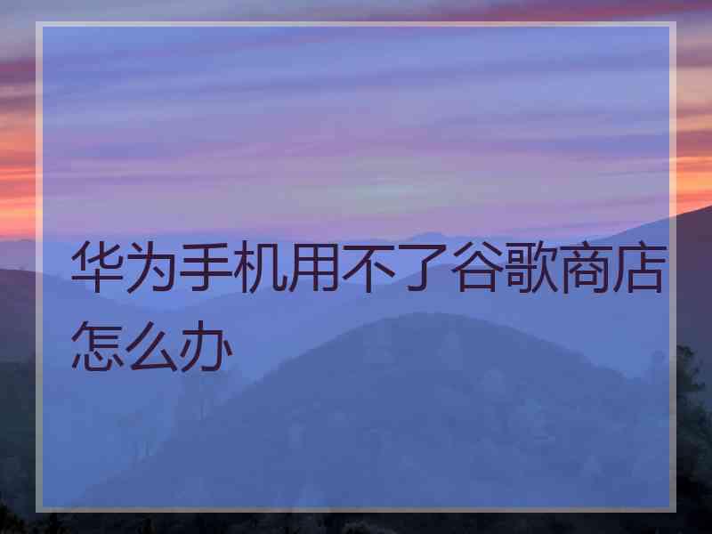 华为手机用不了谷歌商店怎么办