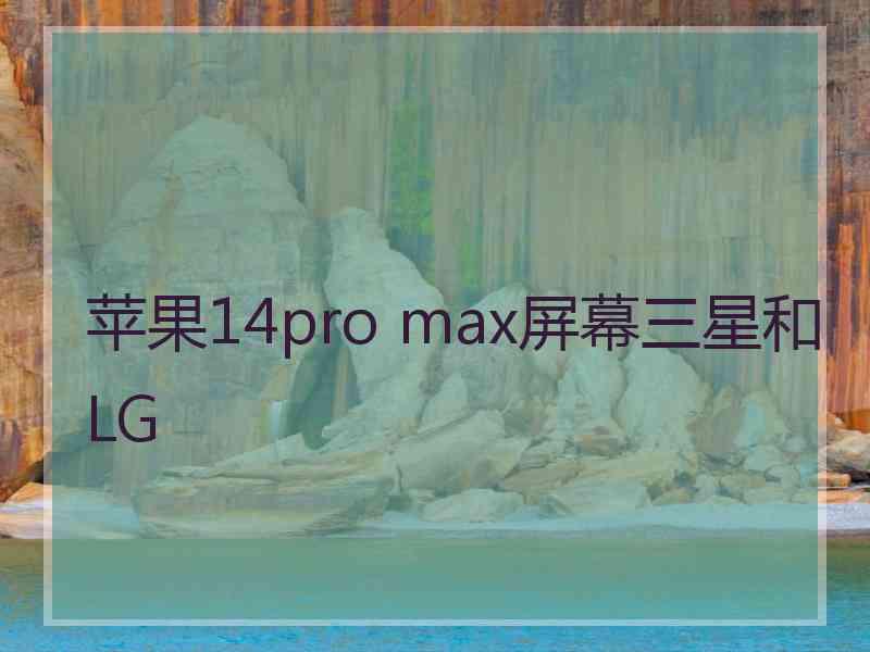 苹果14pro max屏幕三星和LG