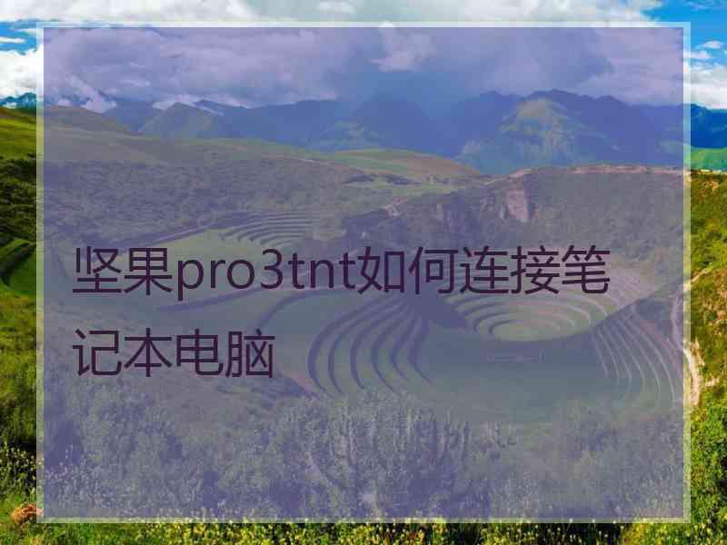 坚果pro3tnt如何连接笔记本电脑