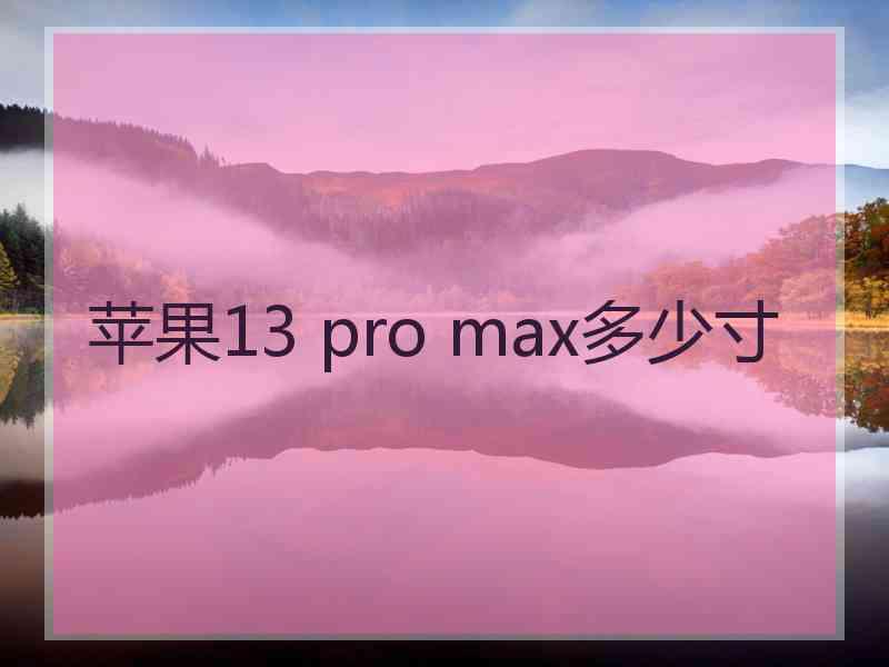 苹果13 pro max多少寸