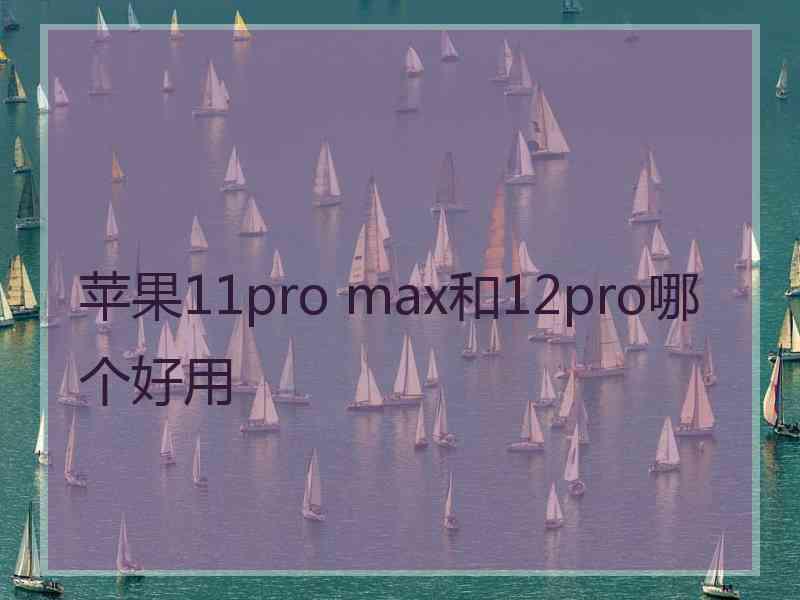 苹果11pro max和12pro哪个好用