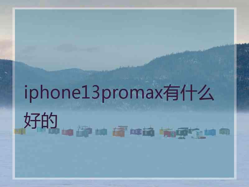 iphone13promax有什么好的