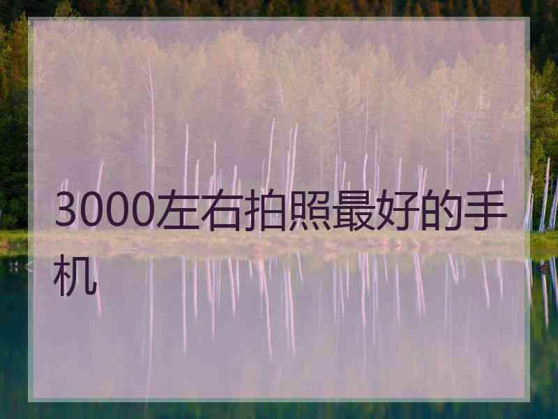 3000左右拍照最好的手机