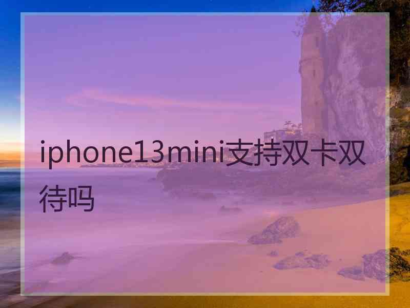 iphone13mini支持双卡双待吗