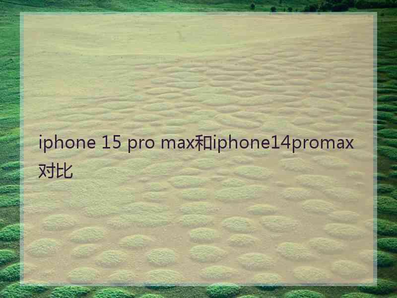 iphone 15 pro max和iphone14promax对比