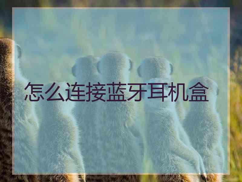 怎么连接蓝牙耳机盒
