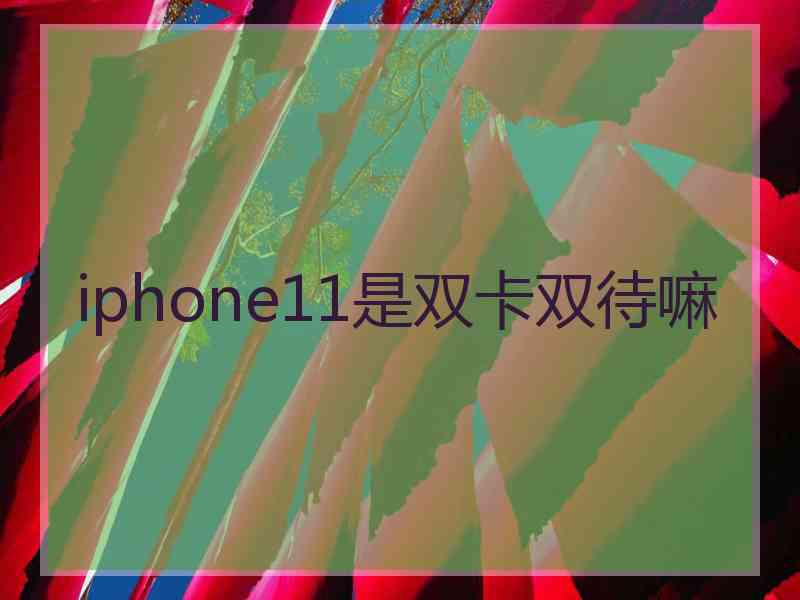 iphone11是双卡双待嘛