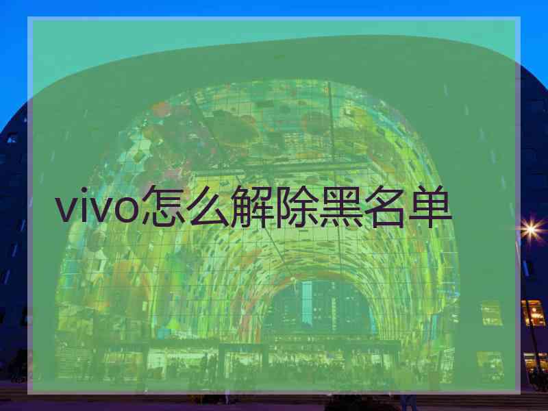 vivo怎么解除黑名单