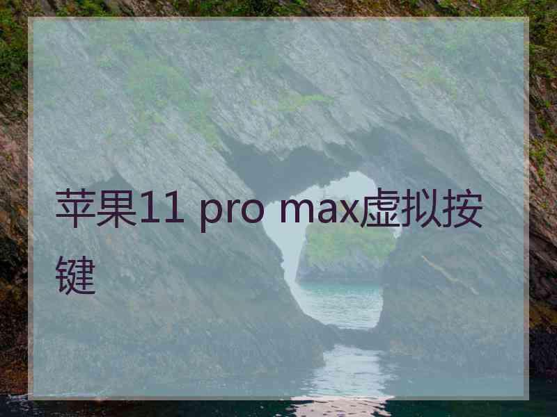 苹果11 pro max虚拟按键