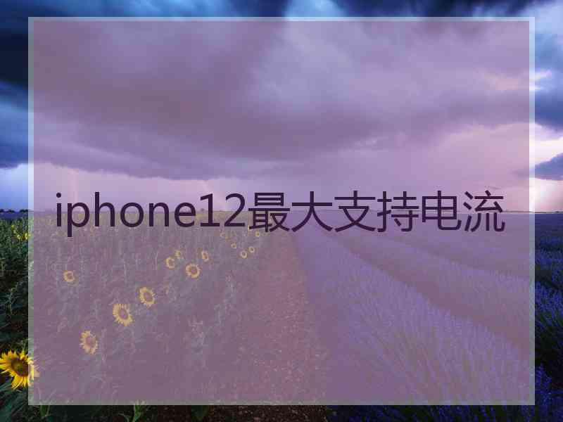 iphone12最大支持电流