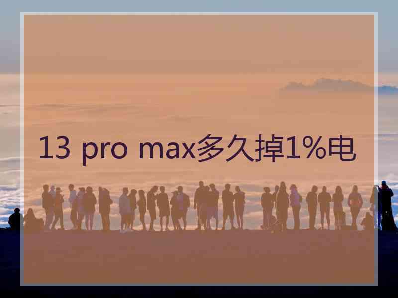 13 pro max多久掉1%电