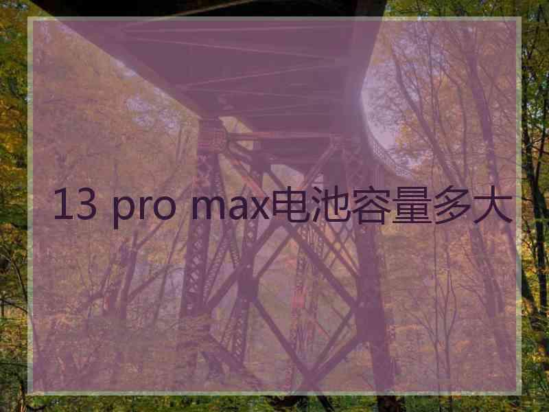 13 pro max电池容量多大