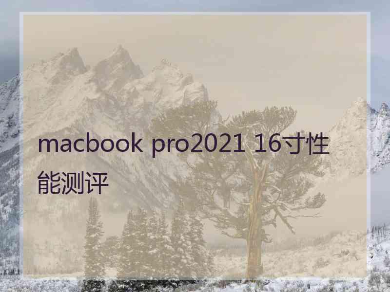 macbook pro2021 16寸性能测评