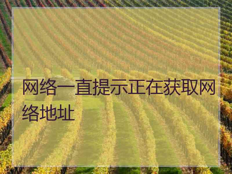 网络一直提示正在获取网络地址