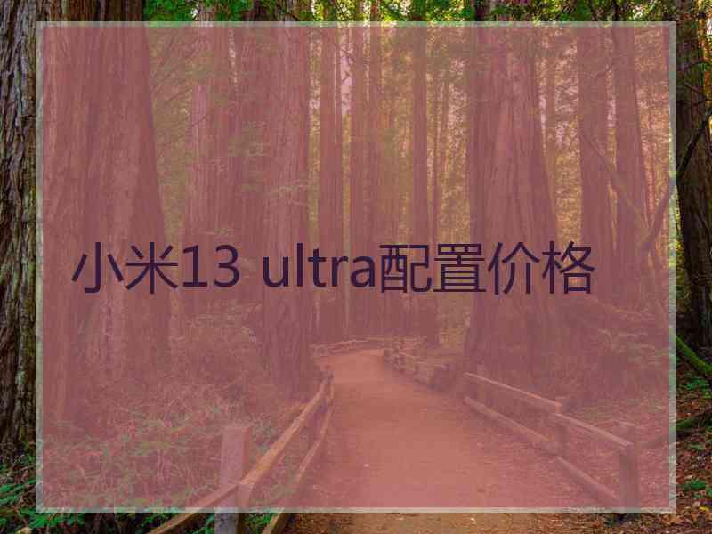 小米13 ultra配置价格