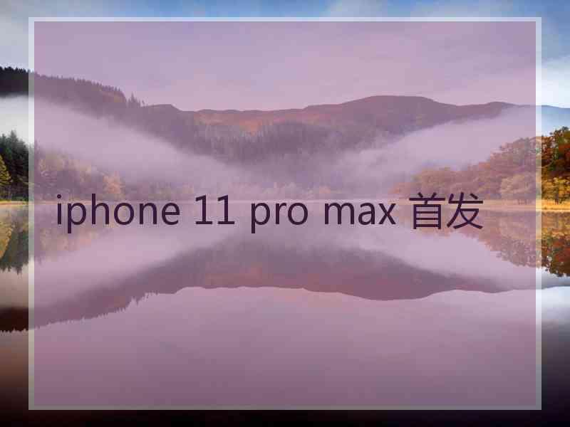 iphone 11 pro max 首发