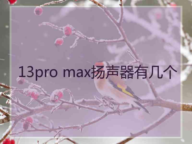 13pro max扬声器有几个