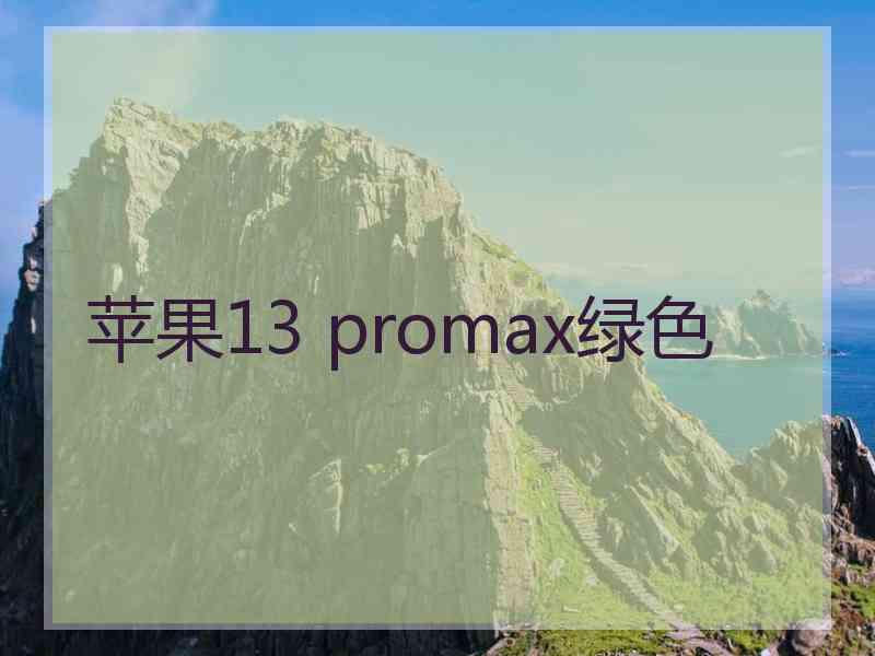 苹果13 promax绿色