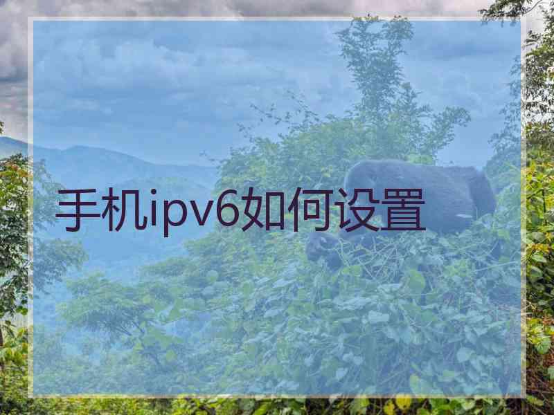 手机ipv6如何设置