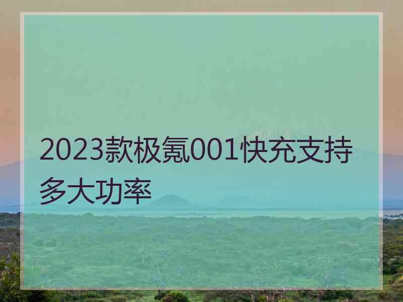 2023款极氪001快充支持多大功率