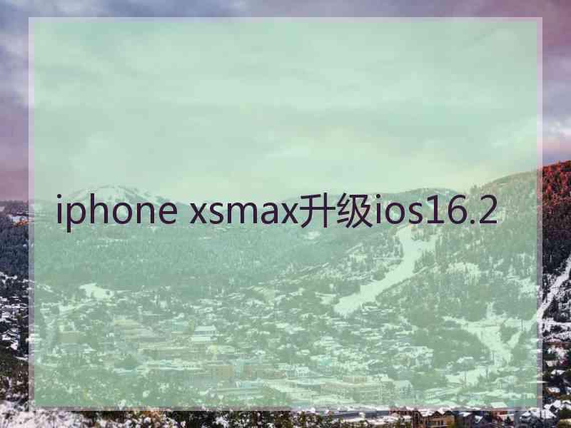 iphone xsmax升级ios16.2