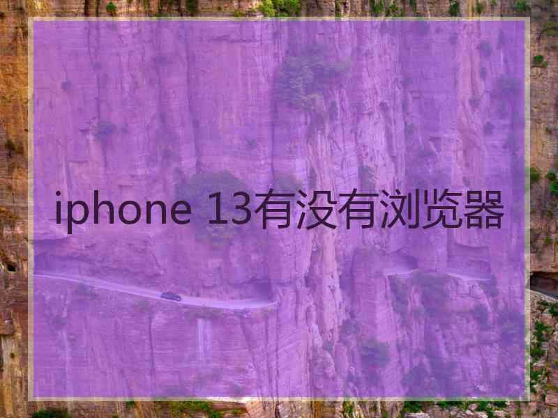 iphone 13有没有浏览器