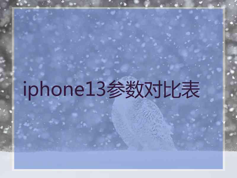 iphone13参数对比表